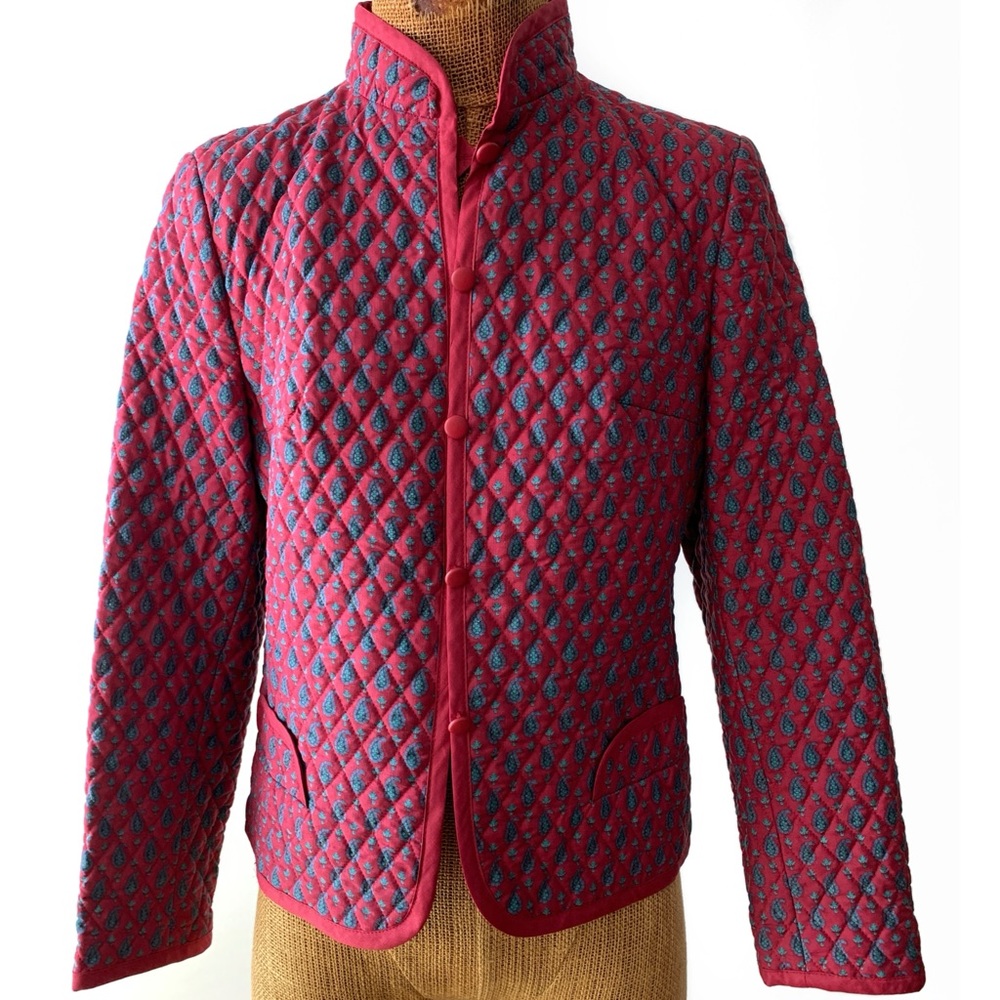 Vintage Miss Antonette Red Quilted Jacket.